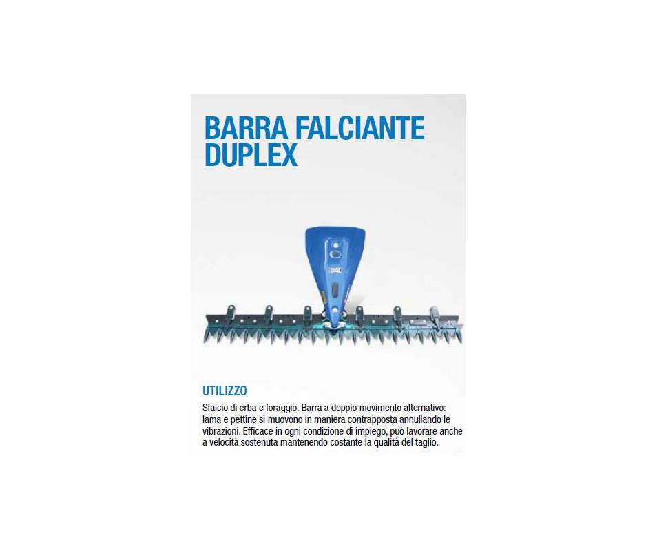 Barra falciante Duplex a doppio movimento cm 120