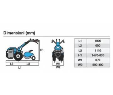 Motocoltivatore 413 S - Emak K 9000 HD 9,2 CV AE diesel Bertolini