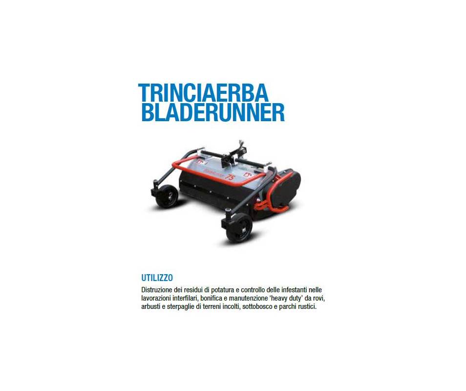 Trinciaerba Bladerunner cm 75 a coltelli mobili - Potenza minima richiesta 8 cv