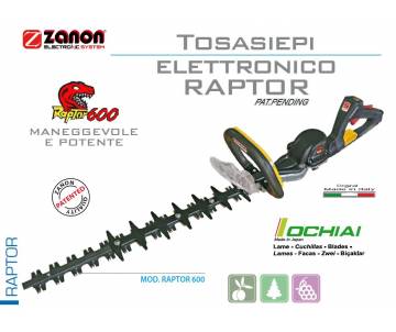 Tagliasiepi a batteria Raptor 600 ad impugnatura diretta