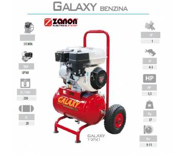 Compressore d'aria a benzina da 250 litri/min - Zanon Galaxy T-250 Motocompressori