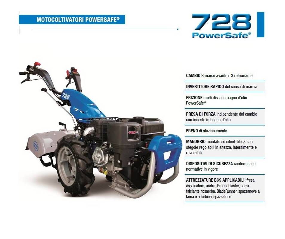 Motocoltivatore BCS 728 - Kohler KD350 7,5 HP Diesel BCS