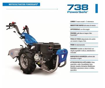 Motocoltivatore BCS 738 Kohler KD350 7,5 HP Avv. Elettrico senza batteria BCS