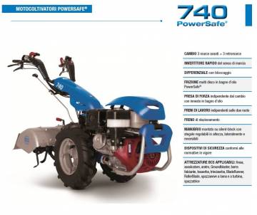 Motocoltivatore BCS 740 HONDA GX390 11,7 HP avv. manuale BCS