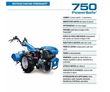 Motocoltivatore BCS 750 HONDA GX390 11,7 HP avv. manuale BCS