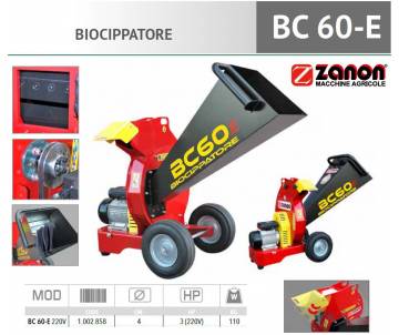 Biotrituratore-Cippatore 380 V - BC 60-E Zanon diam. triturabile 4 cm