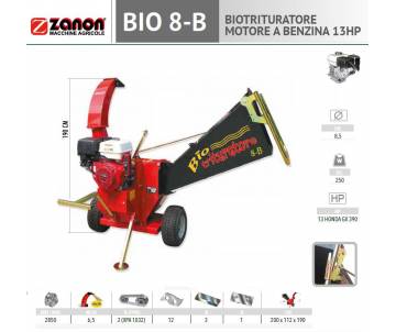 Biotrituratore 8-B con motore Honda Gx390