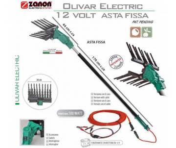 Olivar Zanon - Abbacchiatore Elettrico Hobbistico 12 V con Asta Fissa Abbacchiatori