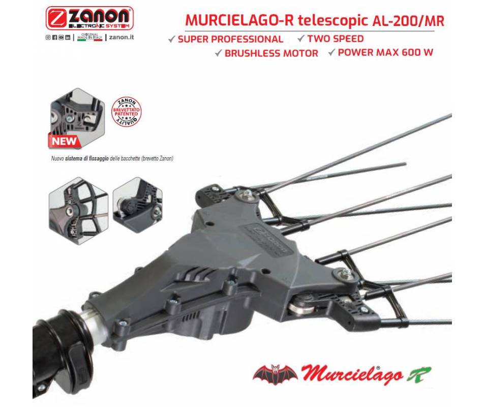 Murcielago R Telescopic - Abbacchiatore Professionale Zanon con asta 120/200 cm Abbacchiatori