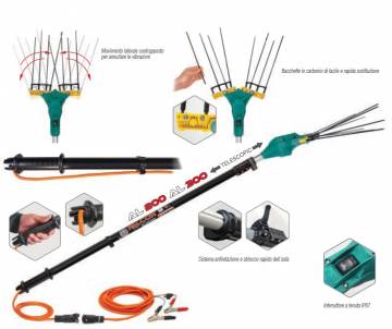 Abbacchiatore elettrico Zanon - Falcon 12 volt con asta telescopica 170/250 cm Abbacchiatori