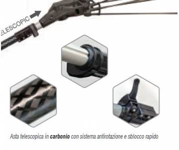 Abbacchiatore a batteria Zanon - Karbonium-F Pro con asta di prolunga 210-340 cm Abbacchiatori