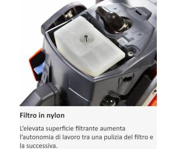 Filtro in nylon

L’elevata superficie filtrante aumenta l’autonomia di lavoro tra una pulizia del filtro e la successiva.