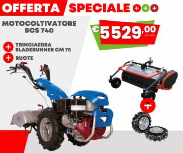Motocoltivatore BCS 740 completo di ruote 5.0-10 e trincia bladerunner