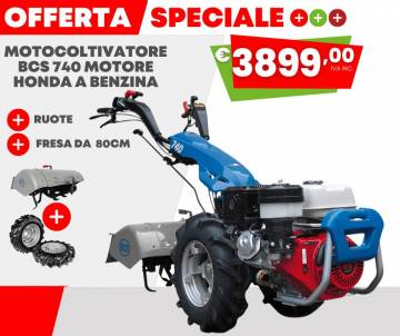 Motocoltivatore BCS 740 HONDA GX390 11,7 HP completo di ruote 5.0-10 e fresa cm 80
