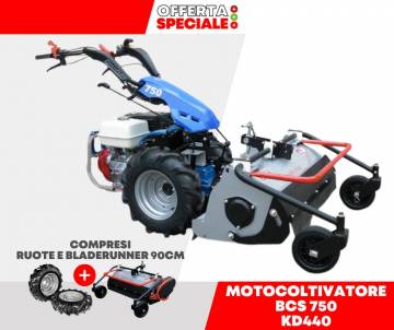 Motocoltivatore BCS 750 KD440 10,9 HP Avv. Elettrico completo di ruote 6.50/80-12 e trincia Bladerunner 90cm