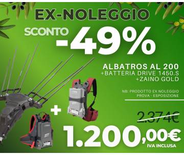 Abbacchiatore Zanon Albatros AL 200 con batteria drive 1450 e zaino gold- EX NOLEGGIO