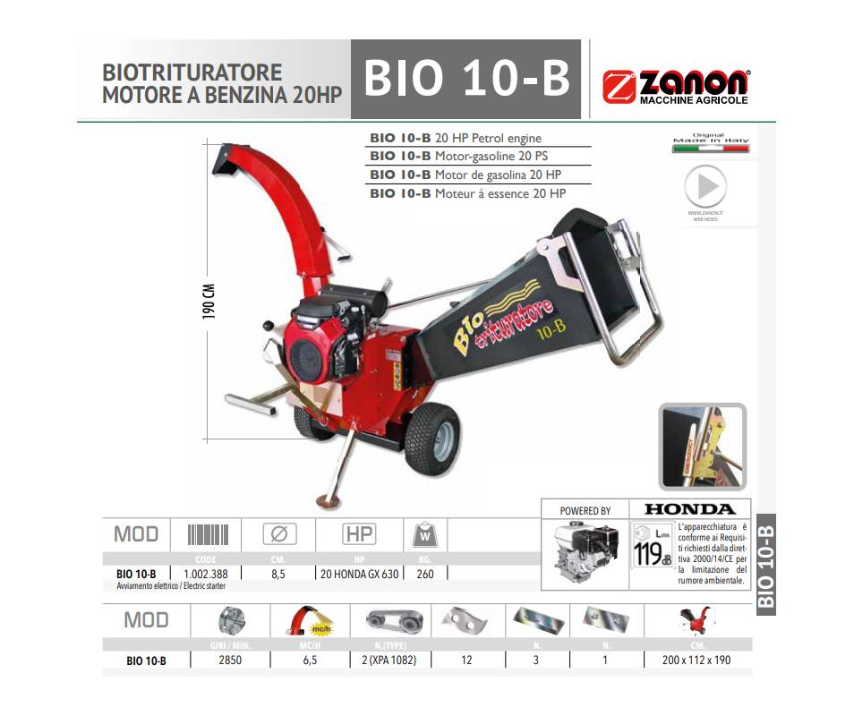 biotrituratore zanon a scoppio